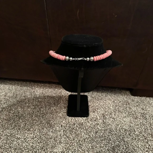 Hand Crafted “One of a Kind” Rhodochrosite & Sterling Silver Necklace - Picture 4 of 4